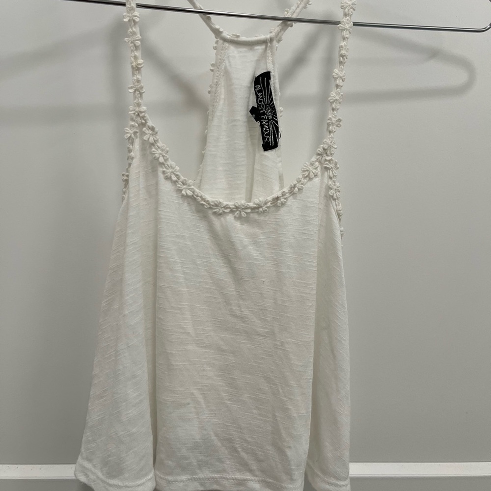 Almost Famous Ladies Crop Tank Top - Size Small - White In Color